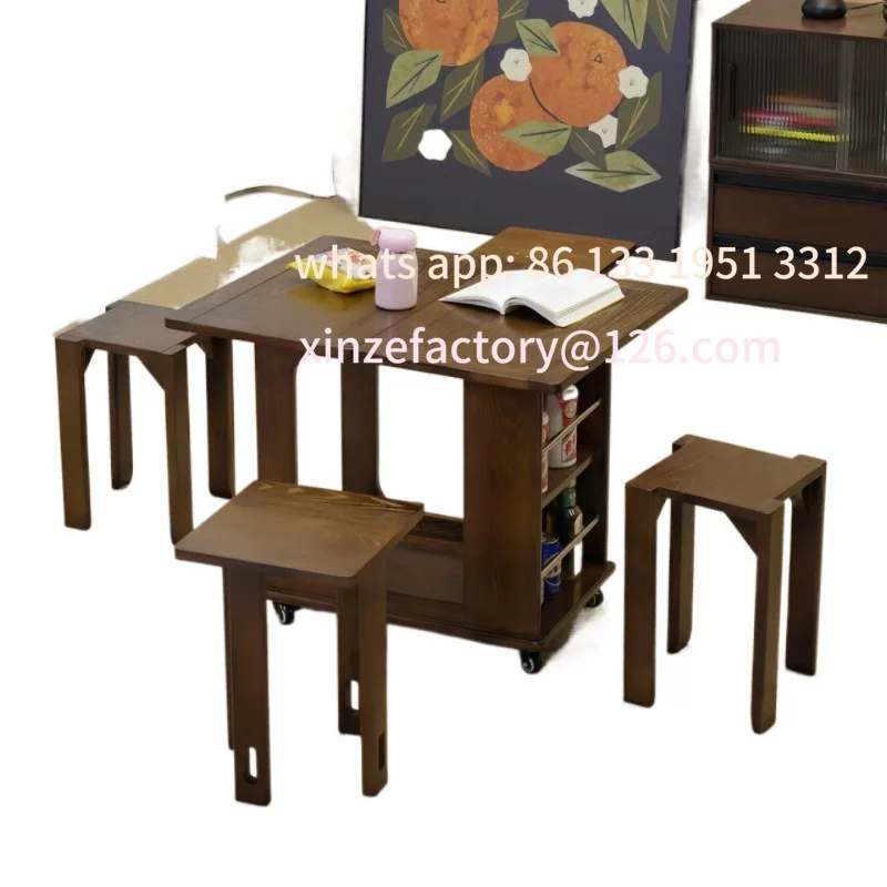 

Mobile side table, coffee table, living room sofa side cabinet, balcony trolley, folding simple multi-purpose table
