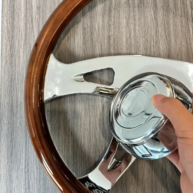 TIYPEOR New Design 450mm Truck Classic Solid Wood Car Steering Wheel