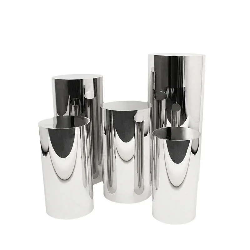 

Stainless steel cylindrical ornament, dessert table cylindrical wedding props stage background decoration
