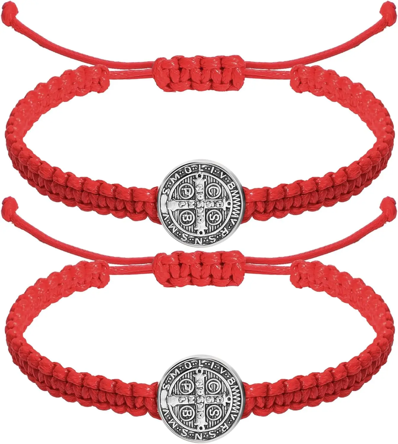 Black Red String Saint Benedict Bracelet, Unisex
