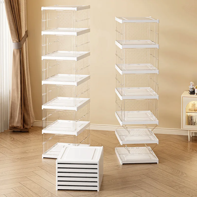 

Free installation and pull, use household shoe box, fully transparent PET shoe cabinet, folding shoe rack, dust-proof