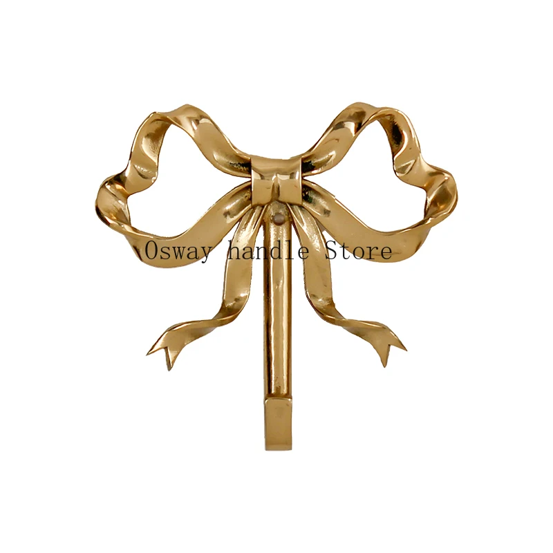Nordic Retro Clothes Hook Coat Hook Bedroom Porch Bathroom Decoration Luxury Solid Brass Bow Shape Wall Hook