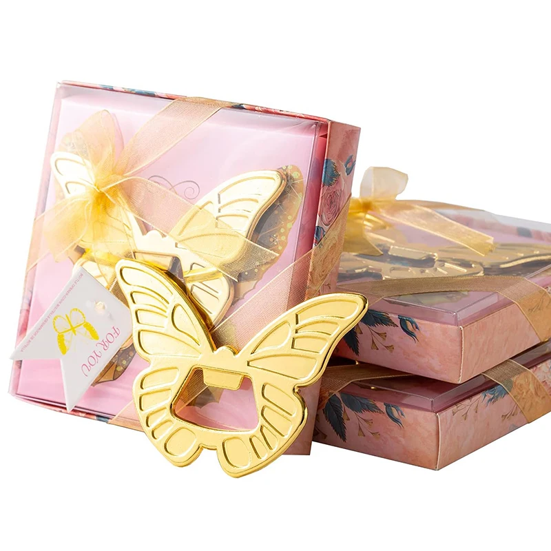 

10/25Pcs Baby Shower Favor for Guest, Butterfly Shaped Bottle Opener with Exquisite Packaging, Wedding Party Souvenirs Gift