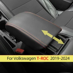 フォルクスワーゲンセンターのアームレストボックス,vw-roc trocトロール付き革製保護カバー,2019, 2020, 2021, 2022, 2023, 2024