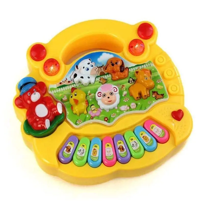 Early Education 1 Year Olds Baby Toy Animal Farm Piano Music Developmental Toys Baby Musical Instrument For Children & Kids Boys