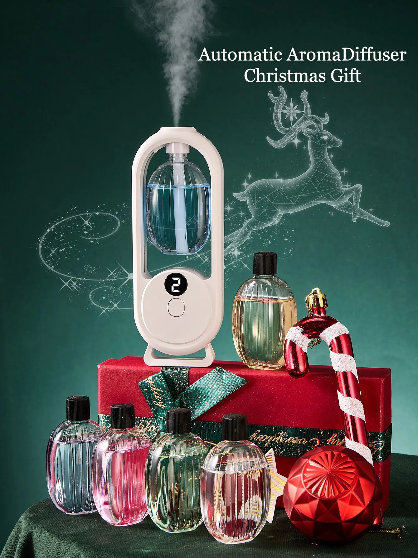 موزع روائح عطرية محمول قابل لإعادة الشحن هدية عيد الميلاد - عطر الزيوت العطرية - معطر الهواء - رذاذ إزالة الروائح الكريهة