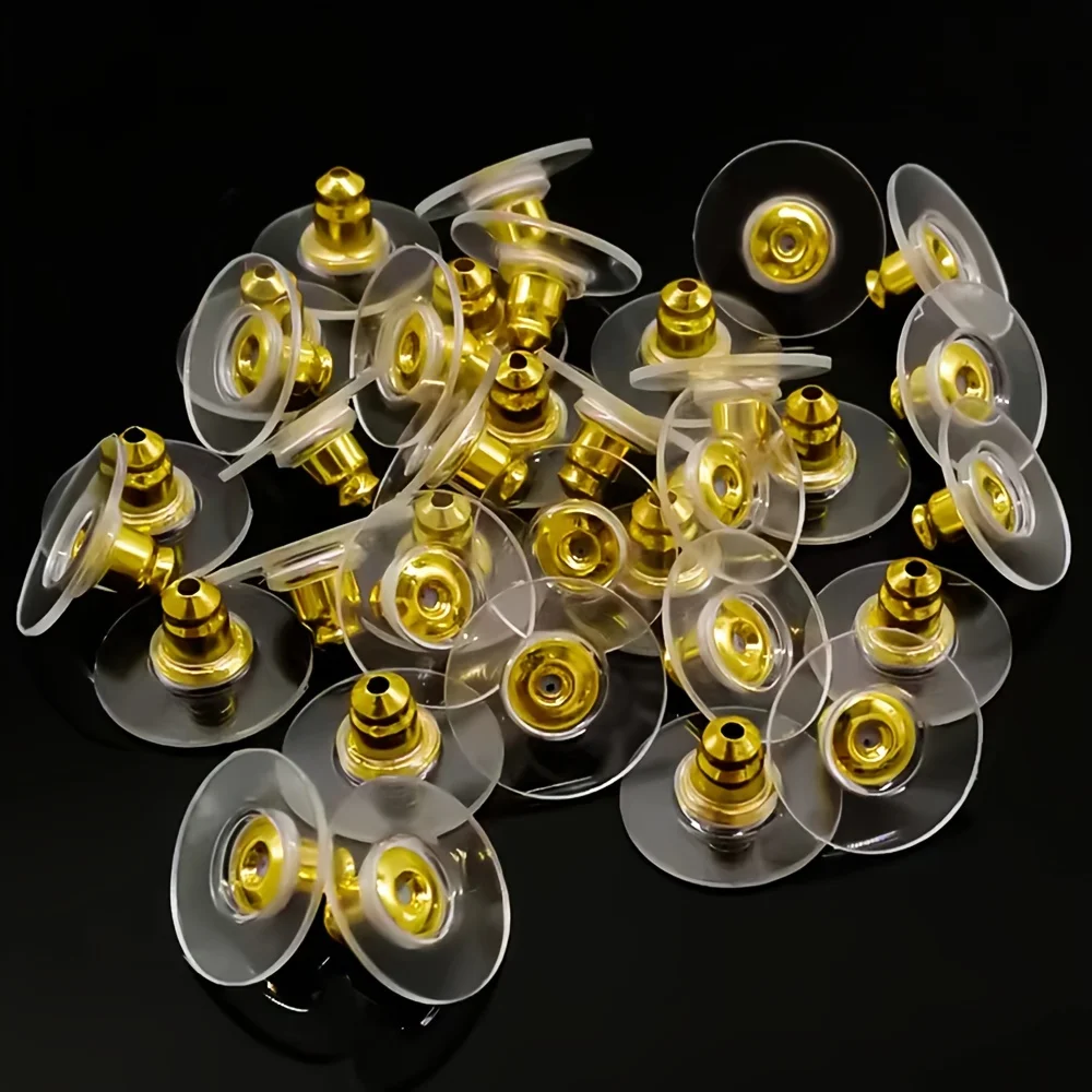 50pcs Flying Disc Earplugs DIY Jewelry Accessories Ear Ornaments Materials Accessories Anti-Loss and Slipping Ear Post Plugs image 2