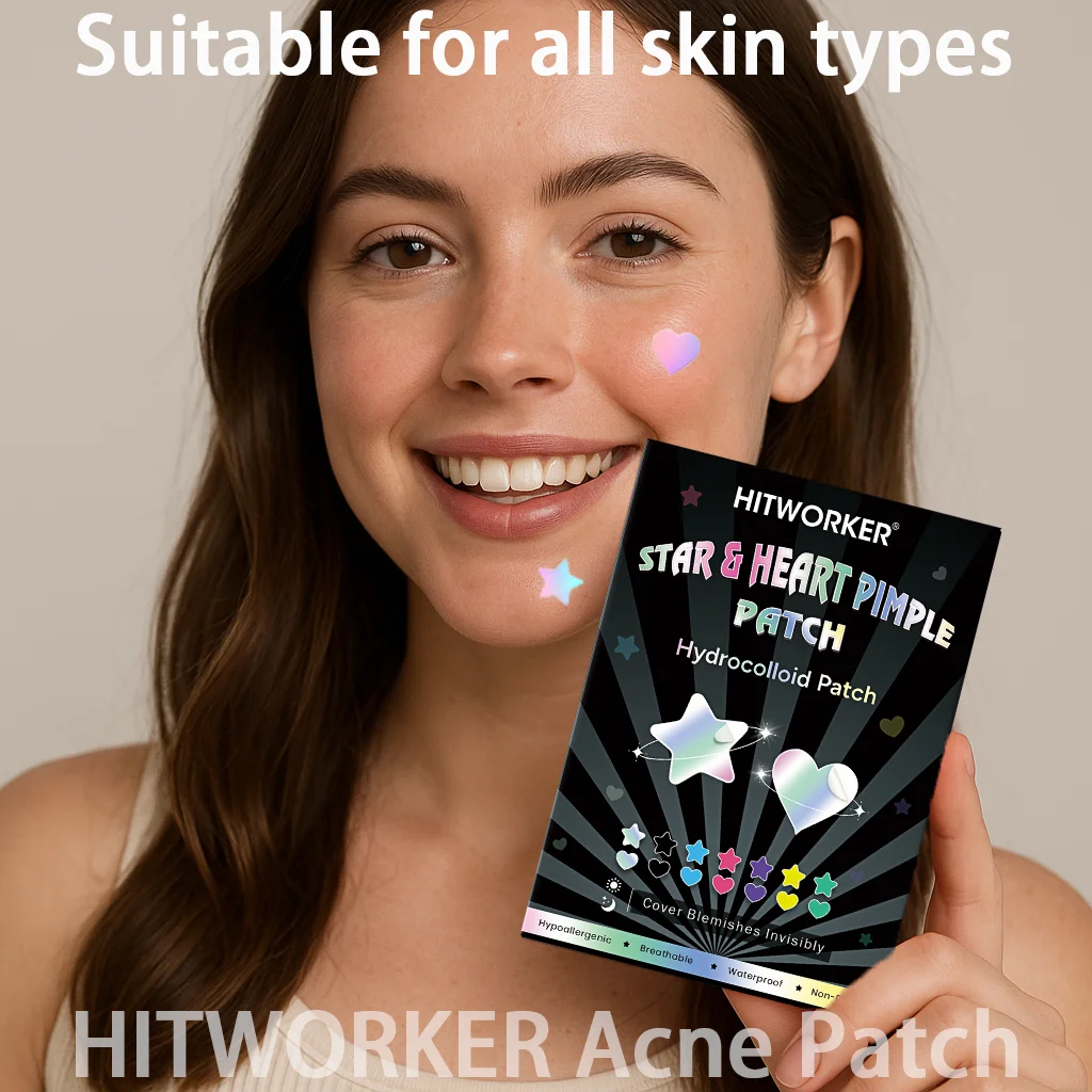 Water based colloidal star shaped 7-color acne patch, 840/560 tablets/box - alcohol free, used to absorb acne secretions