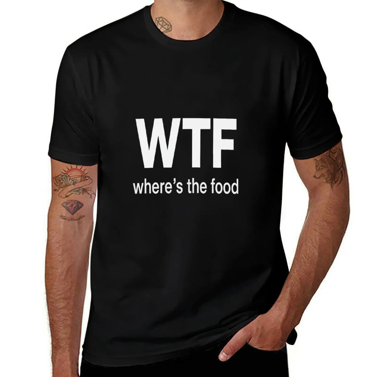 

Funny WTF Quote Design - Where's The Food Typography Humor T-Shirt rapper graphic tees summer shirt man t shirt men clothings