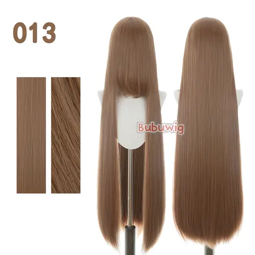 Bubuwig Synthetic Hair 100cm Long Straight Pure Color Cosplay Wigs Over 100 Colors Black White Red Blue Brown Wig Heat Resistant - Image 92