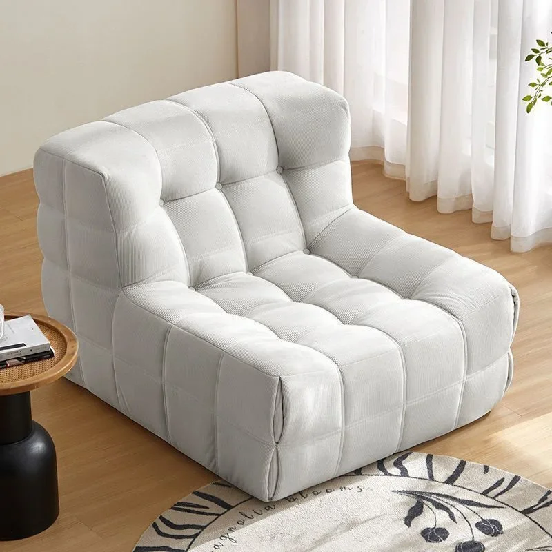 Lazy compression sofa waffle sofa living room balcony bedroom retro square Japanese single sofa
