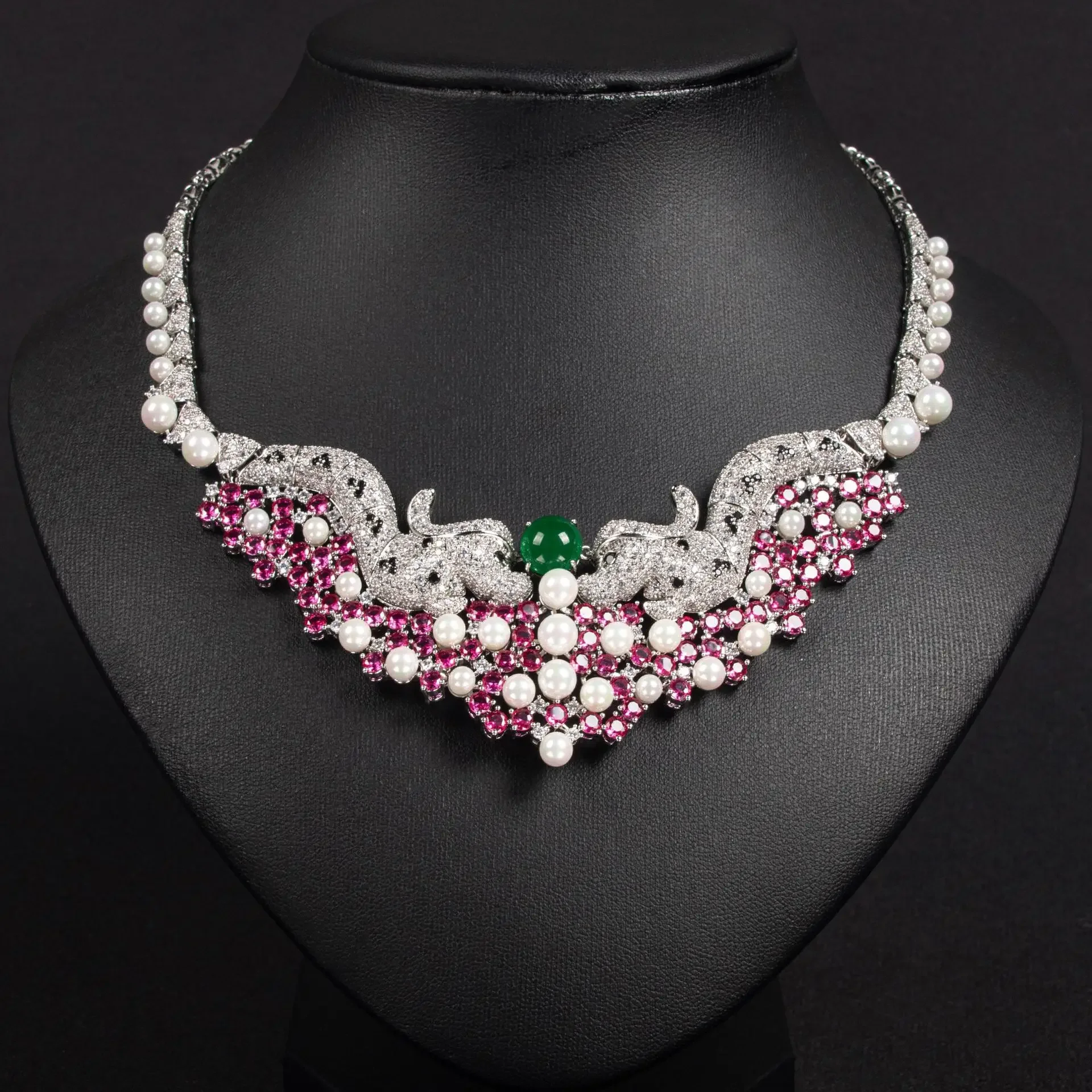 

CHKAWOCI antique Zircon necklace Valentine's Day gift Premium niche design luxury two-piece dinner wedding accessories