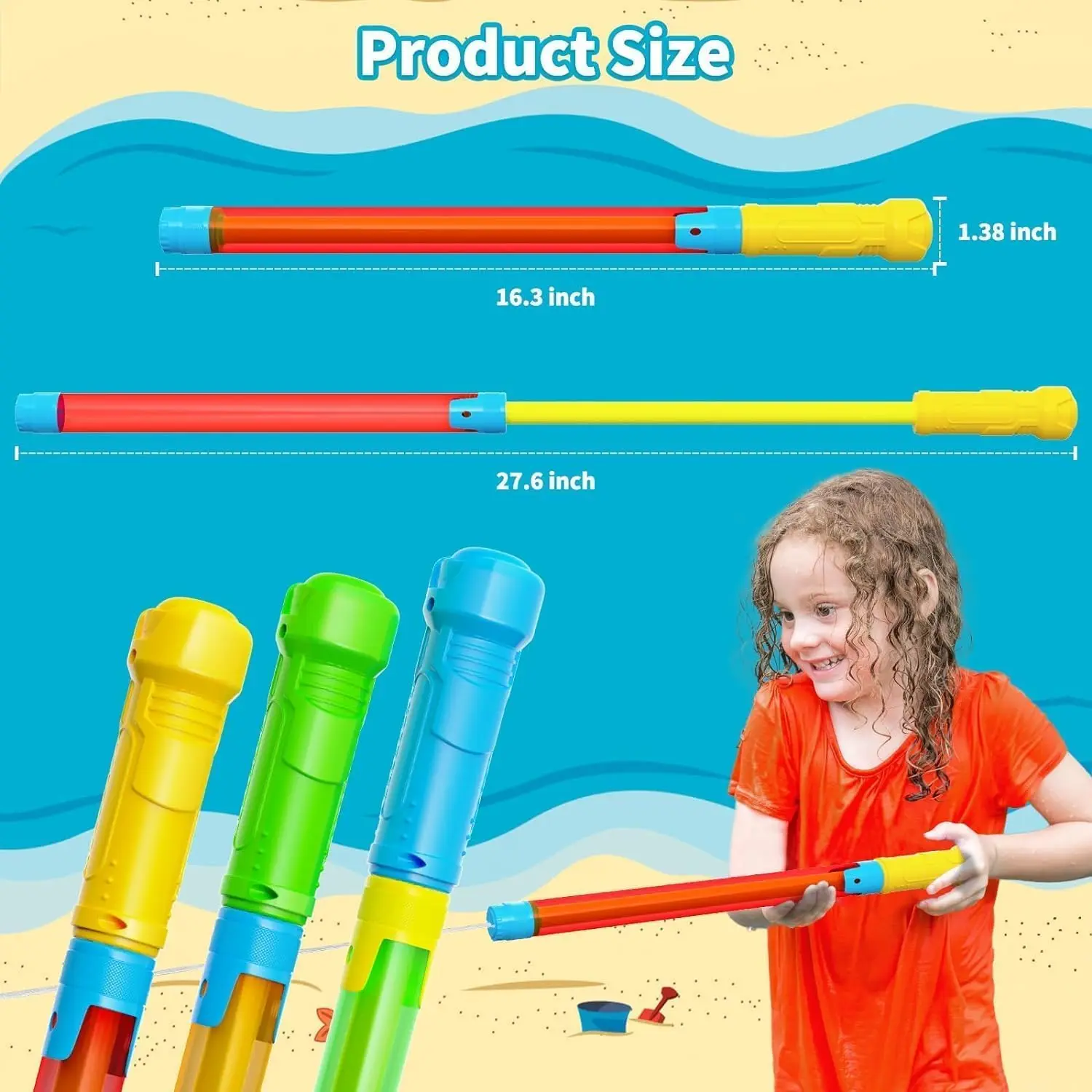 Water Gun Squirt Toys for Kids Adults 16.5'' Super Soaker Blaster Squirt Guns for Swimming Pool Beach Summer Outdoor Party Games