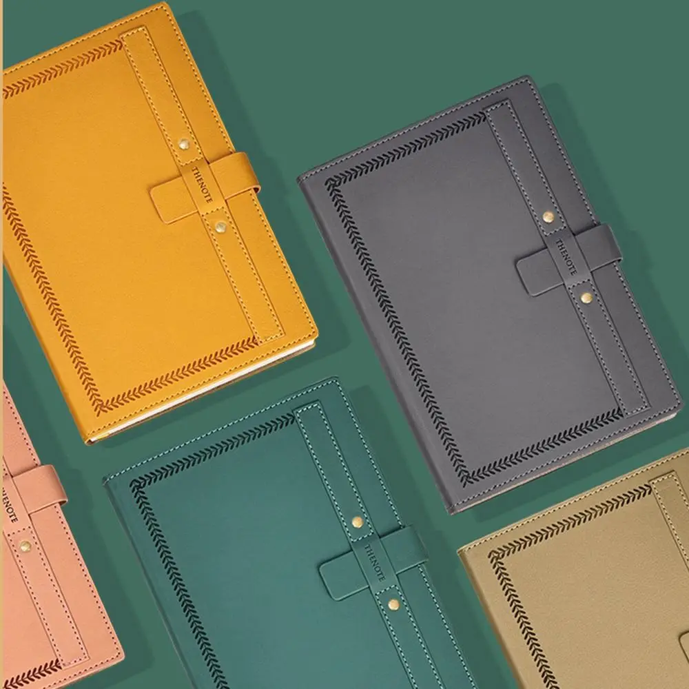 Bloc de notas A5 de 288 páginas, cubierta de cuero PU, textura esmerilada, cuaderno para estudiantes, papel grueso, impermeable, cuaderno de oficina de negocios