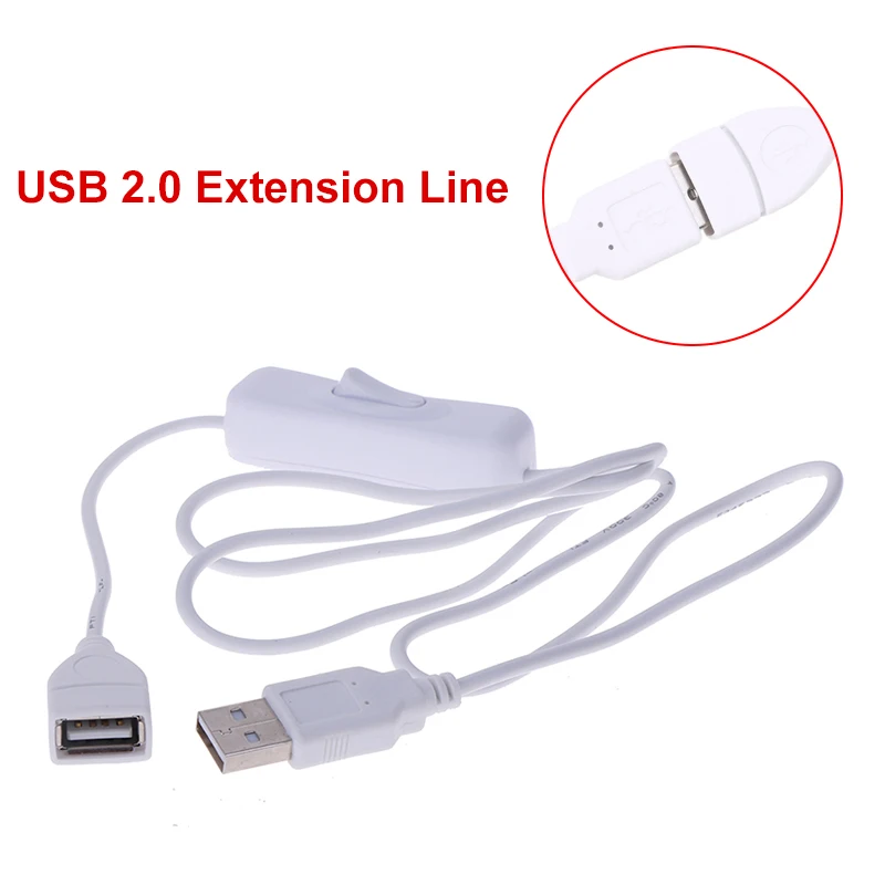 

1Pc 1m USB Cable with Switch ON/OFF Cable Extension Toggle for USB Lamp USB Fan