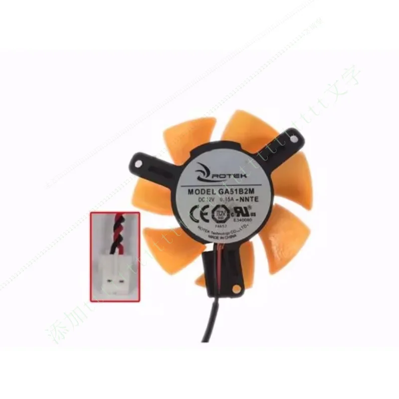 W PARA APISTEK Rotek GA51B2M NNTE Ventilador de placa de vídeo DC 12V 0,46A 2 fios