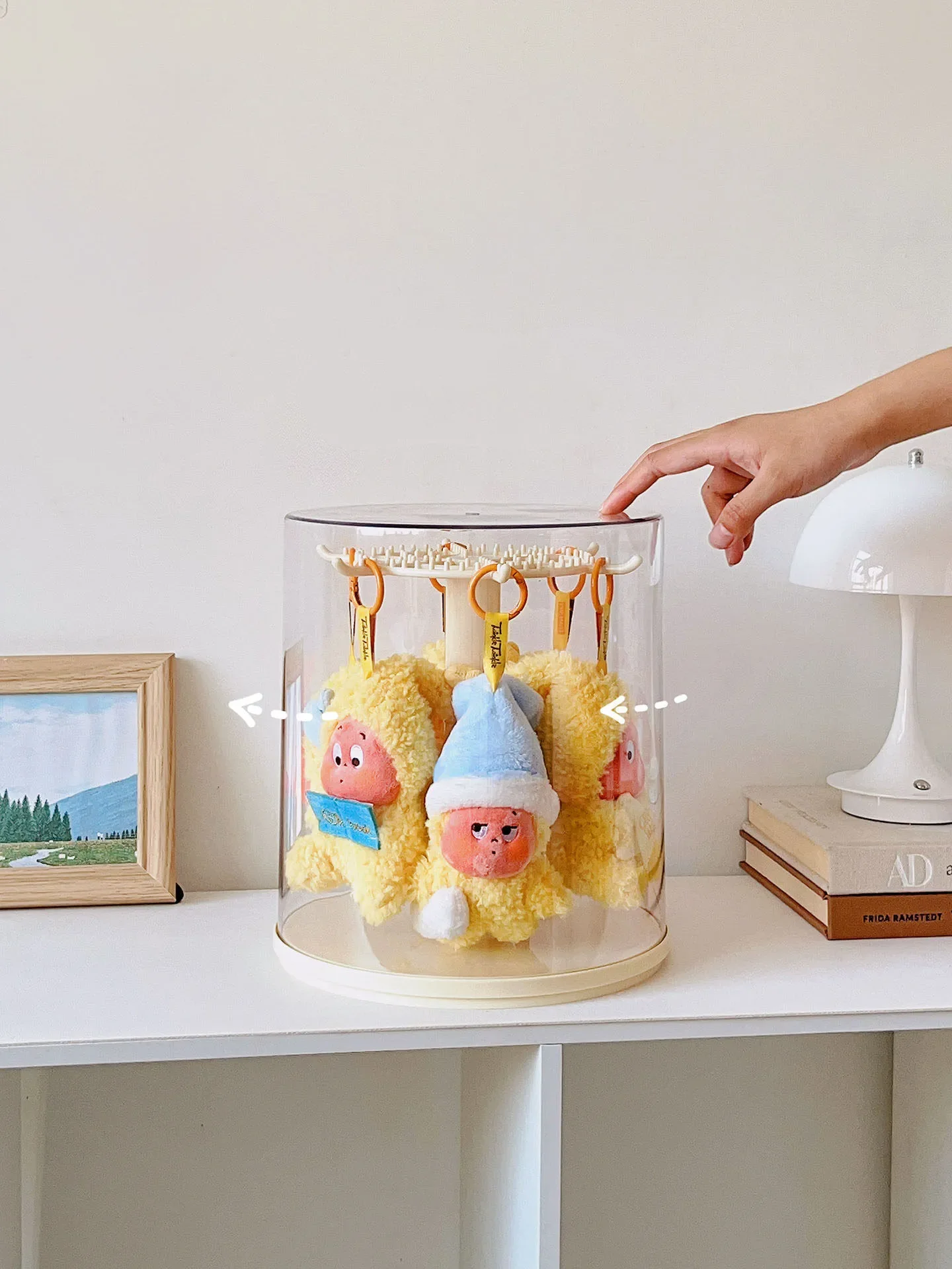 Rotating Display Case for Labubu and Twinkle Twinkle Dolls Stackable Clear Blind Box Storage Organizer Plush Toy Display Box