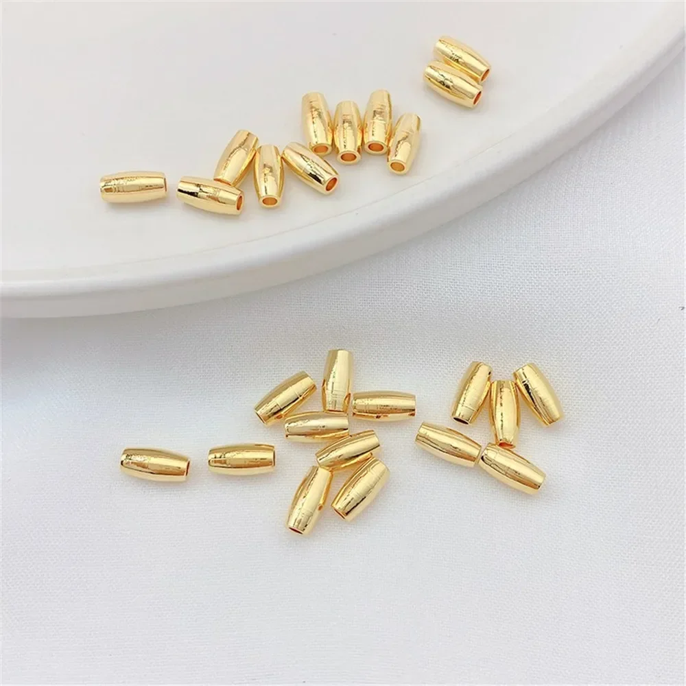 Contas de milho cor dourada 18k, contas separadas, contas espalhadas, feitas à mão, faça você mesmo, pulseiras, materiais de joias, acessórios