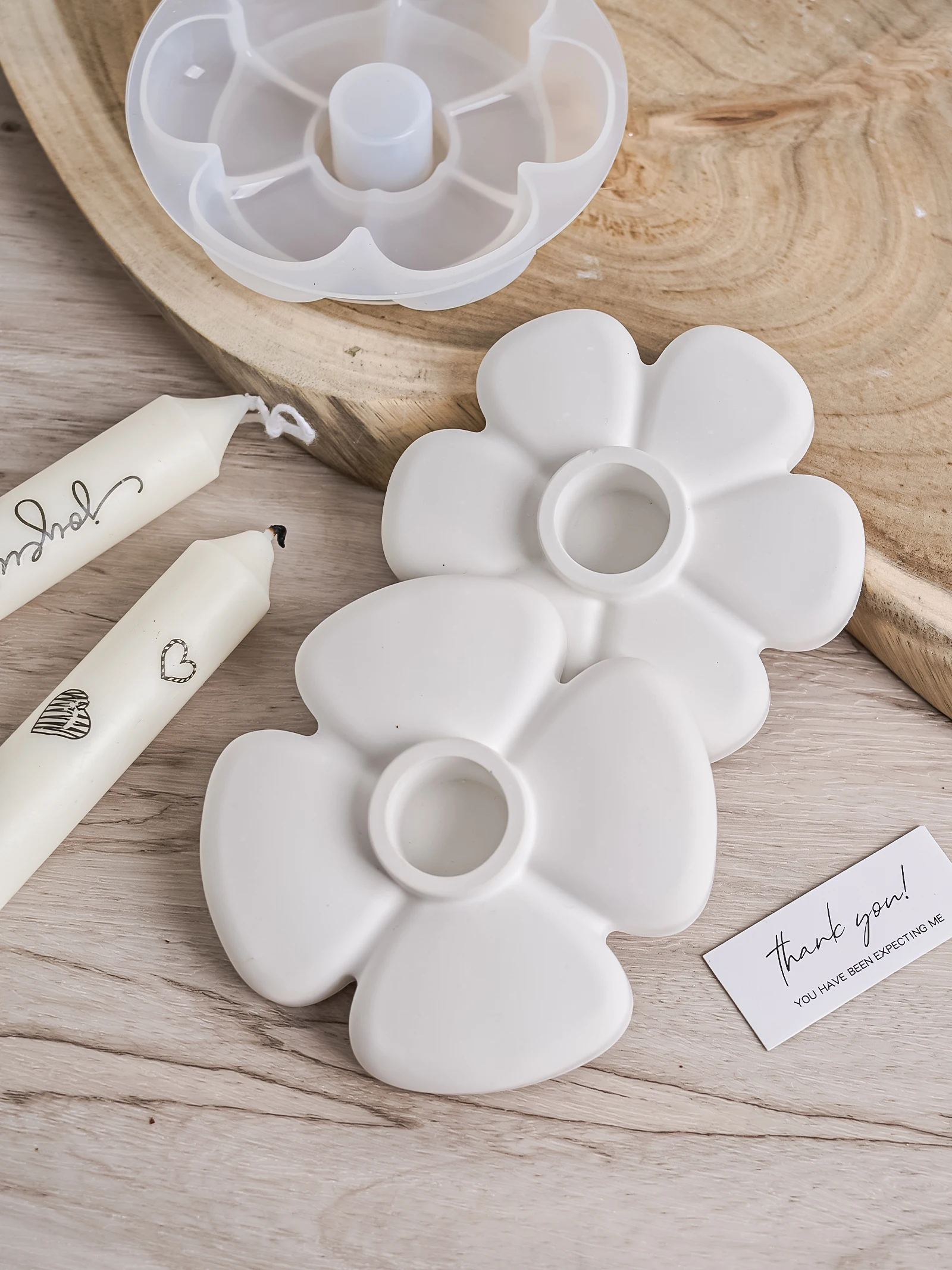 DIY Nette Blume Kerzenhalter Ornament Silikon Form Handgemachte Kerzenhalter Beton Gips Form Harz Handwerk Casting Wohnkultur