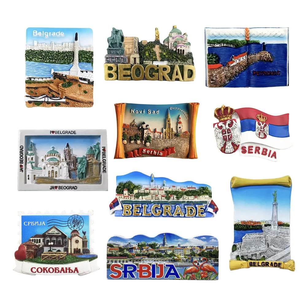 Europe Serbia Capital Belgrade Magnet Tourist Souvenirs Refrigerator Magnetic Stickers Decoration Articles Travel Gifts