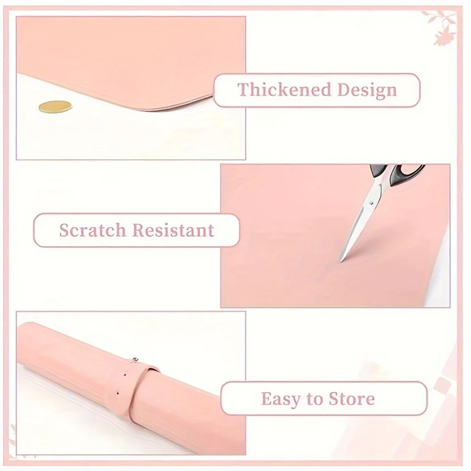 Tapete para mesa de arte de uñas plegable, almohadilla de apoyo para mano, impermeable, resistente a rayones y suciedad, cuero, tapete de escritorio 4