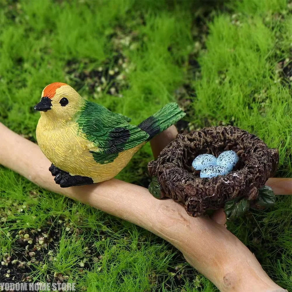 Resin Dollhouse Animal Model Succulent Plant Bonsai Ornaments Miniature Figurines Micro Landscape Home Decor Fairy Garden New