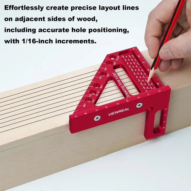 Roofing Square Carpenter Hole Positioning Precision Marking Ruler Multi-Angle Woodworking Tool Hole Positioning Marking Ruler