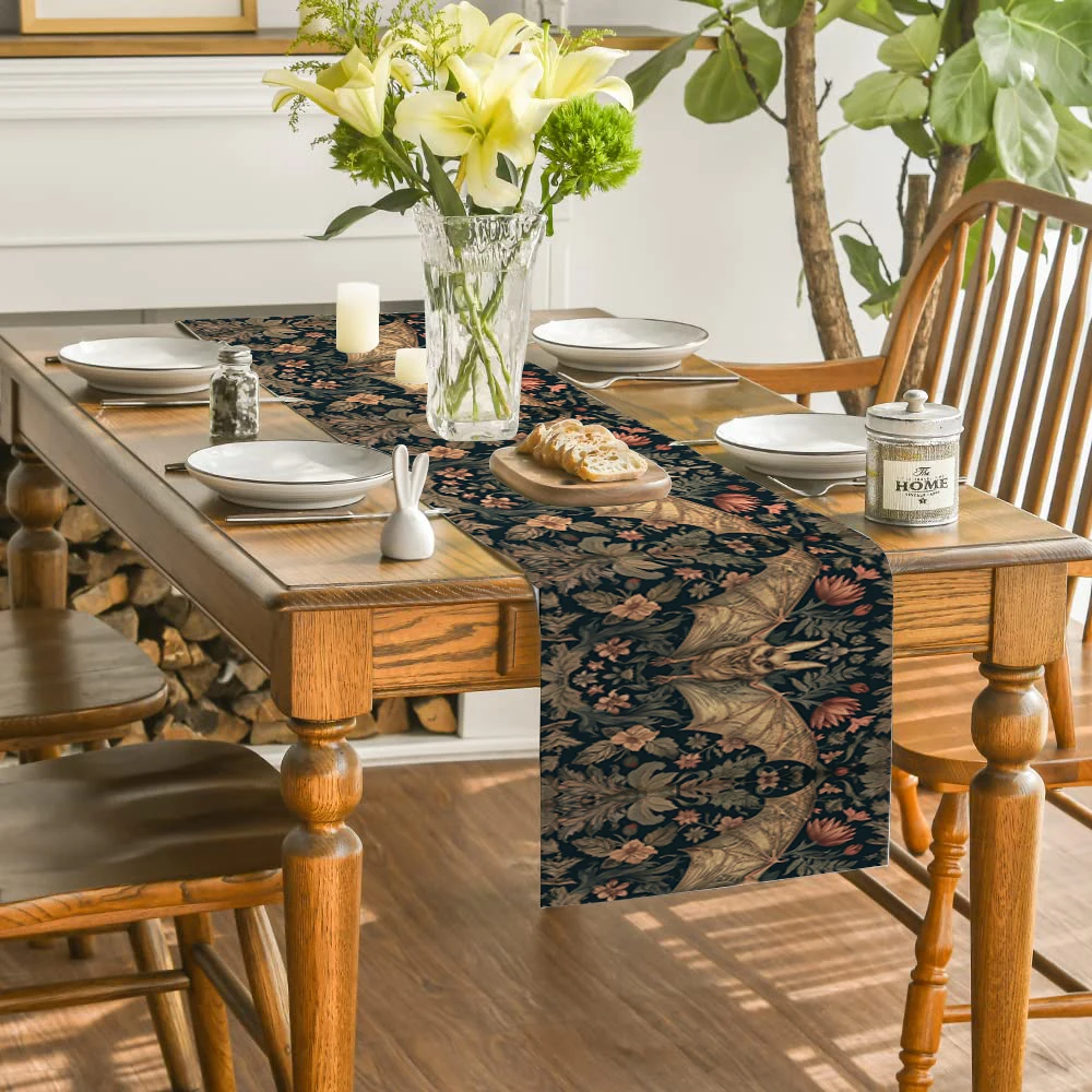 William Morris Plant Bat Table Runner Rustic Dining Table Decorations Table Runners for Wedding Party Coffee  Hotel Home Decor