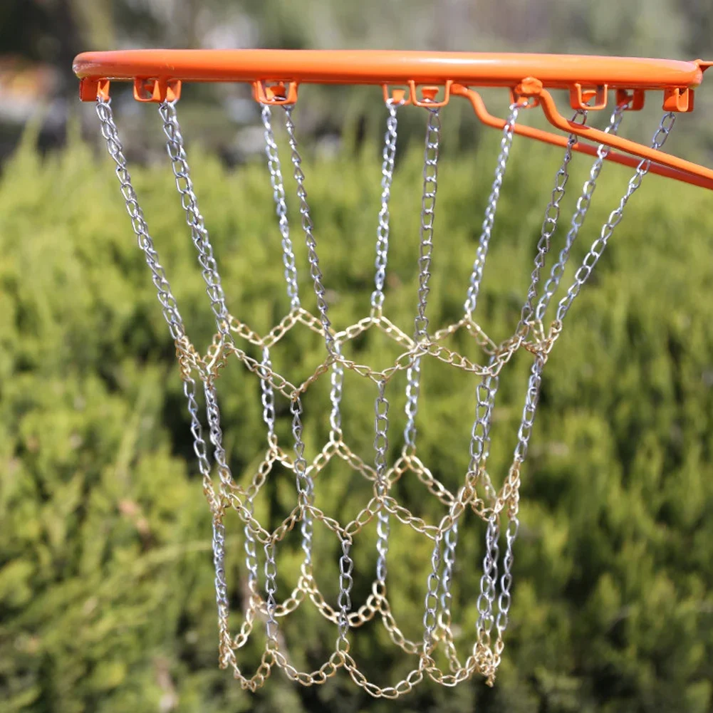 Durable Basketball Target Net Rustproof Galvanized Iron Chain Net Metal Chain Basketball Net for Basketball Hoop