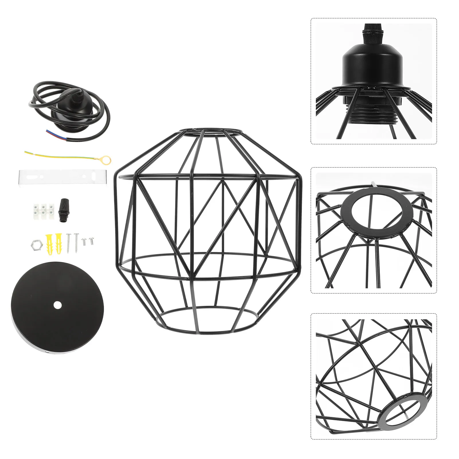 

1Set Single Head Hanging Ceiling Lamp Iron Simple Hollow-Out Pendant Light Creative Indoor Light for Hallway Living Room Coffee