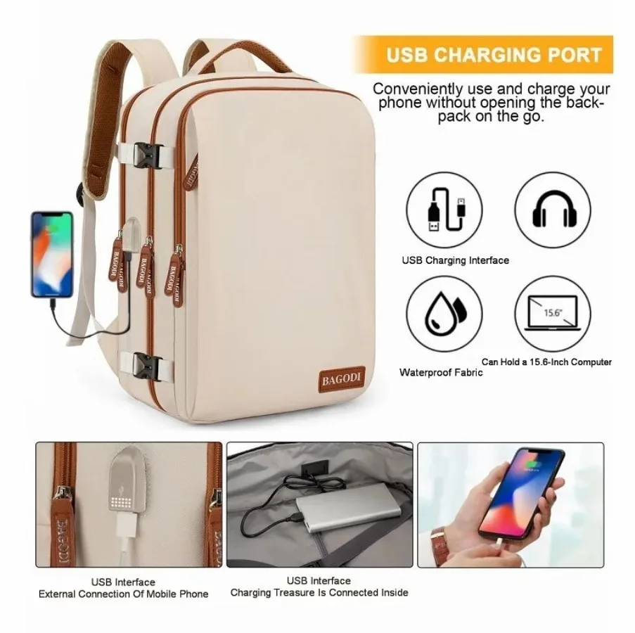 Mochila de Viagem de Avião para Homens e Mulheres, Bolsa para Laptop, Bagagem, Grande Capacidade, Expansível, Negócios, Avião, Mochilas Multifuncionais, Homens