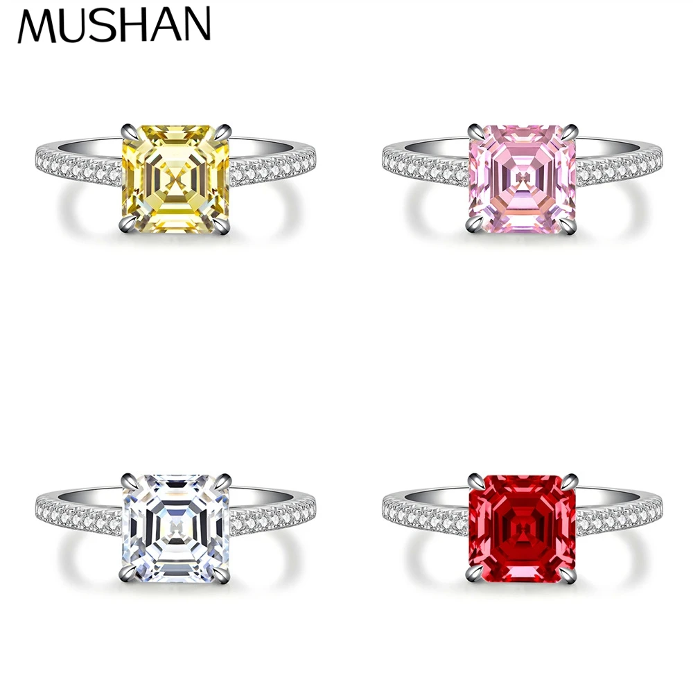 

Ювелирные изделия MuShan: Кольцо из стерлингового серебра 925 пробы с выращенным в лаборатории сапфиром, свадебное кольцо для женщин, позолоченное 18-каратным золотом, юбилейное кольцо