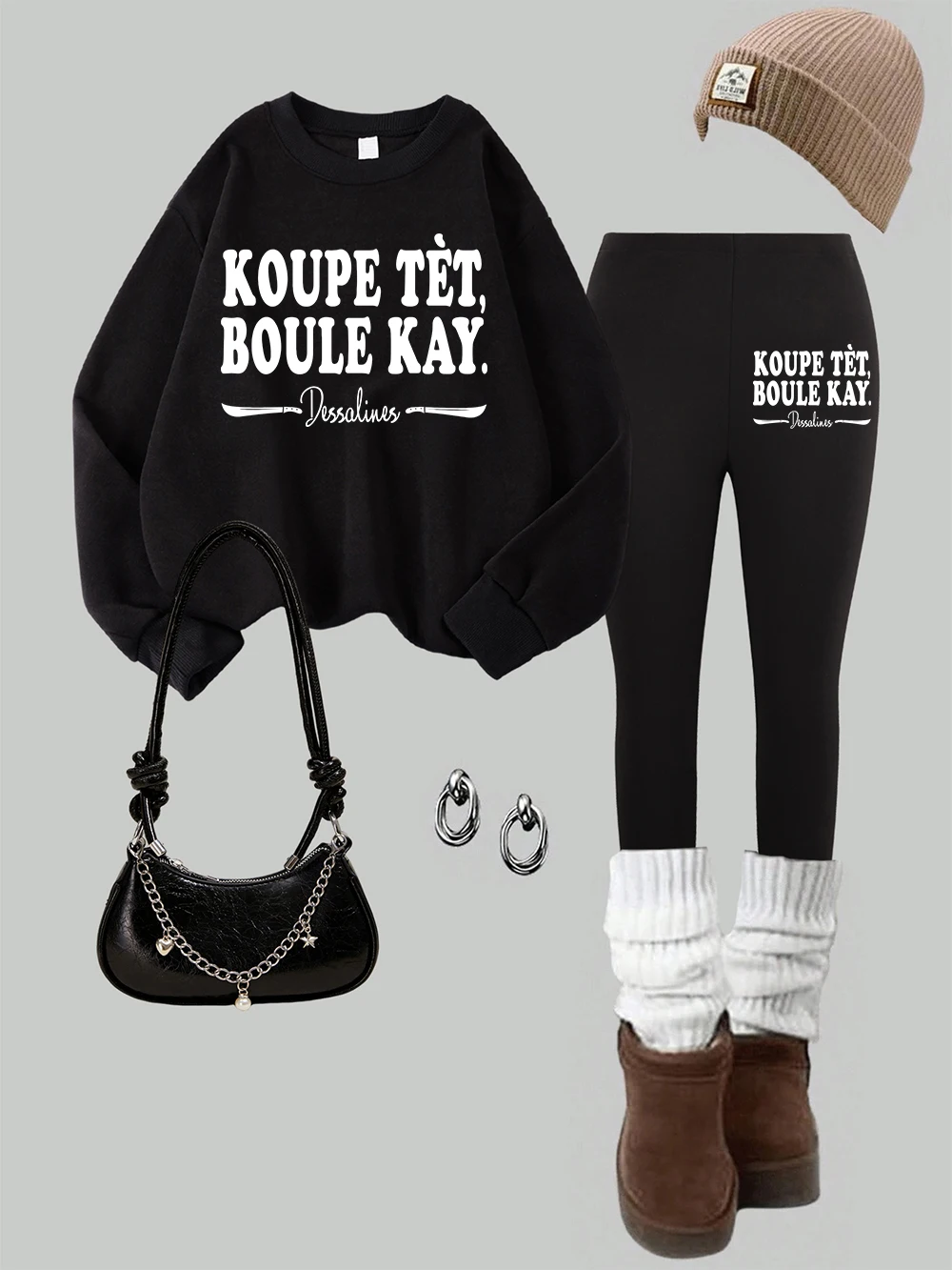 

Женский свитшот с принтом десерлин, комплект из 2 предметов, леггинсы, модные флисовые термобрюки с капюшоном, осенняя женская одежда