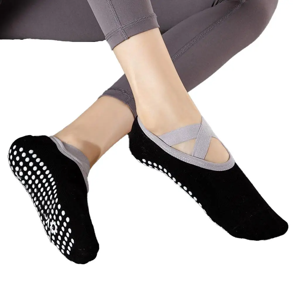 Calcetines de Yoga de silicona antideslizantes para mujer, medias transpirables para Ballet, Pilates, baile, Vendaje deportivo sin espalda, 1 par, W6X0