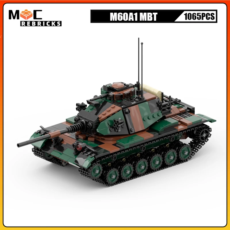 

WW II Cold War US Army M60A1 MBT Building Block Military Armed Tank Vehicle Collector Set Assembly Model Technology Bricks Toys