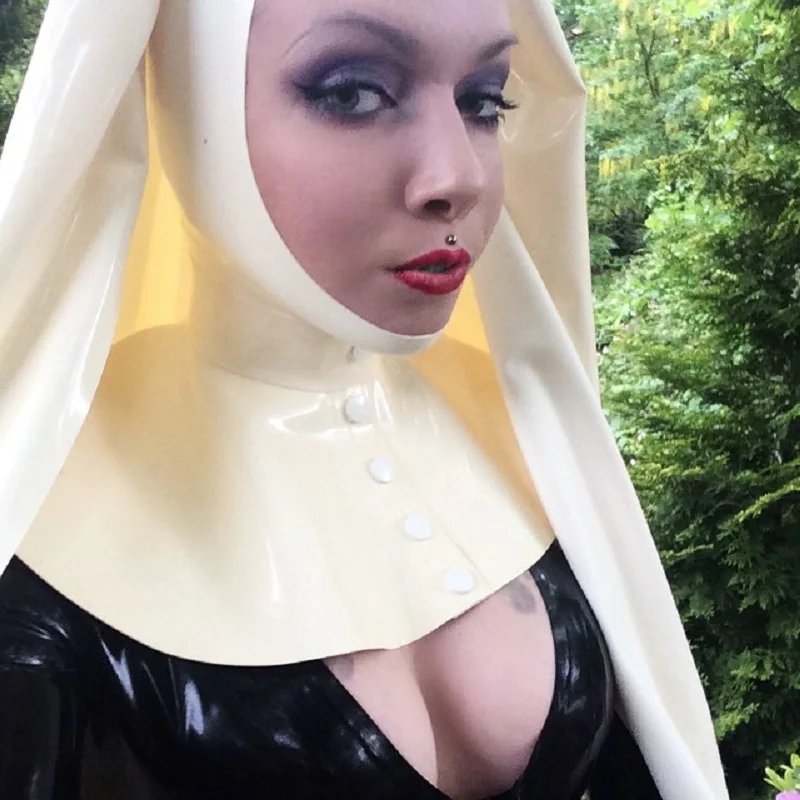 Latex Hats Hood Hijab Handmade Head Dress Nun Head scarf Customized Neckline