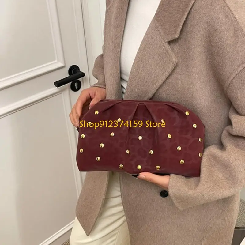 

G5AE Клатчи Кошельки для женщин Сумки для пельменей Вечерняя сумочка с рюшами и бисером Облачные кошельки