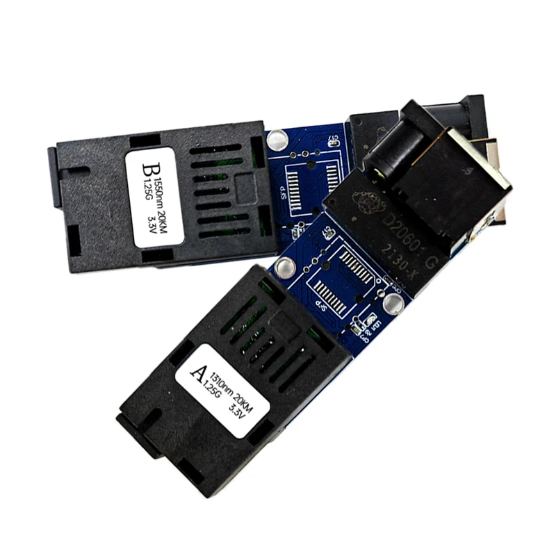 5/10 pair SC Gigabit Mini media converter 1port fiber 1 RJ45 media converter PCBA Board Single mode Simplex 100/1000M