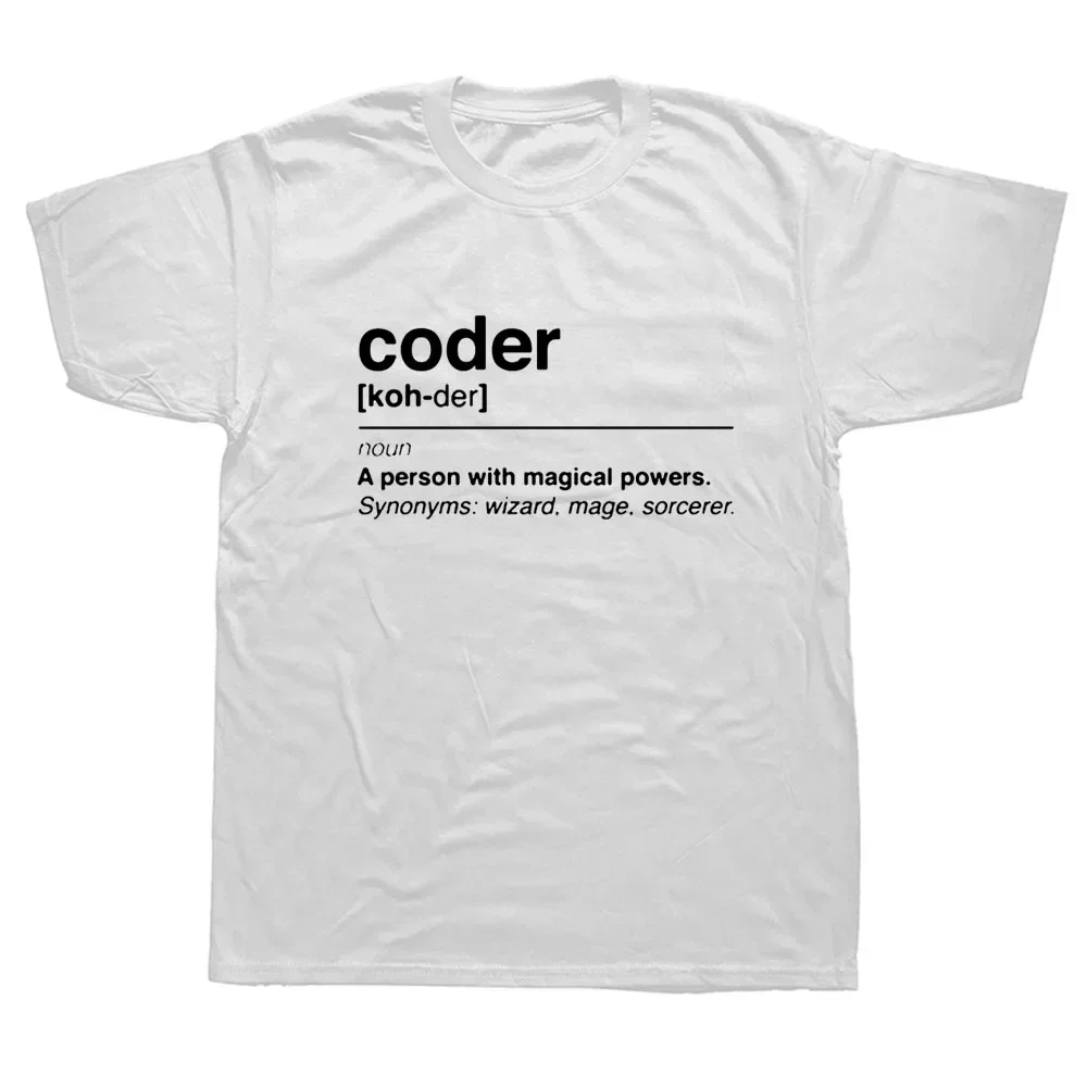 Divertido programador Web de codificación, camisetas para papá, codificador de una persona con programador de energía mágica, camiseta para hombre, ropa para hombre Harajuku