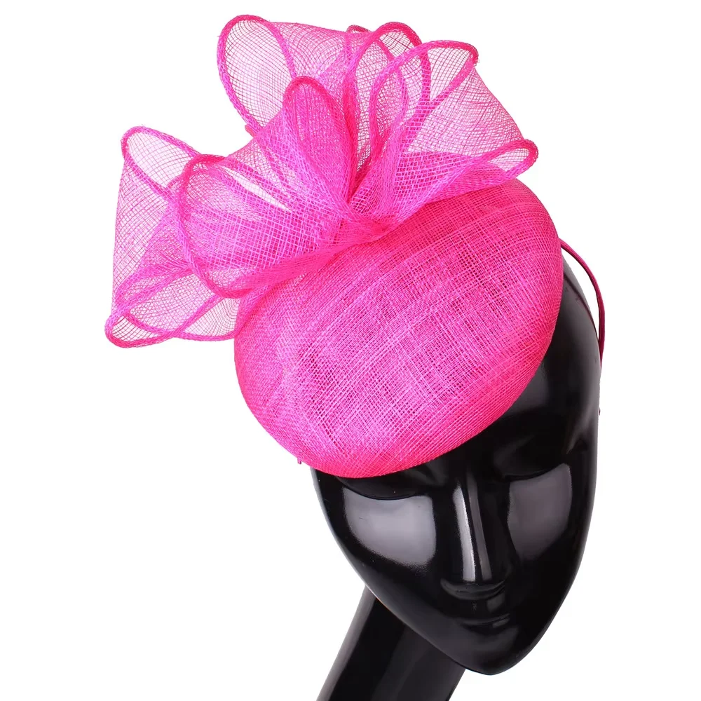 

Women Hair Fascinator Hat Cocktail Wedding Headpiece Church Headwear Party Feather Hair Accessories Sinamay Fascinators