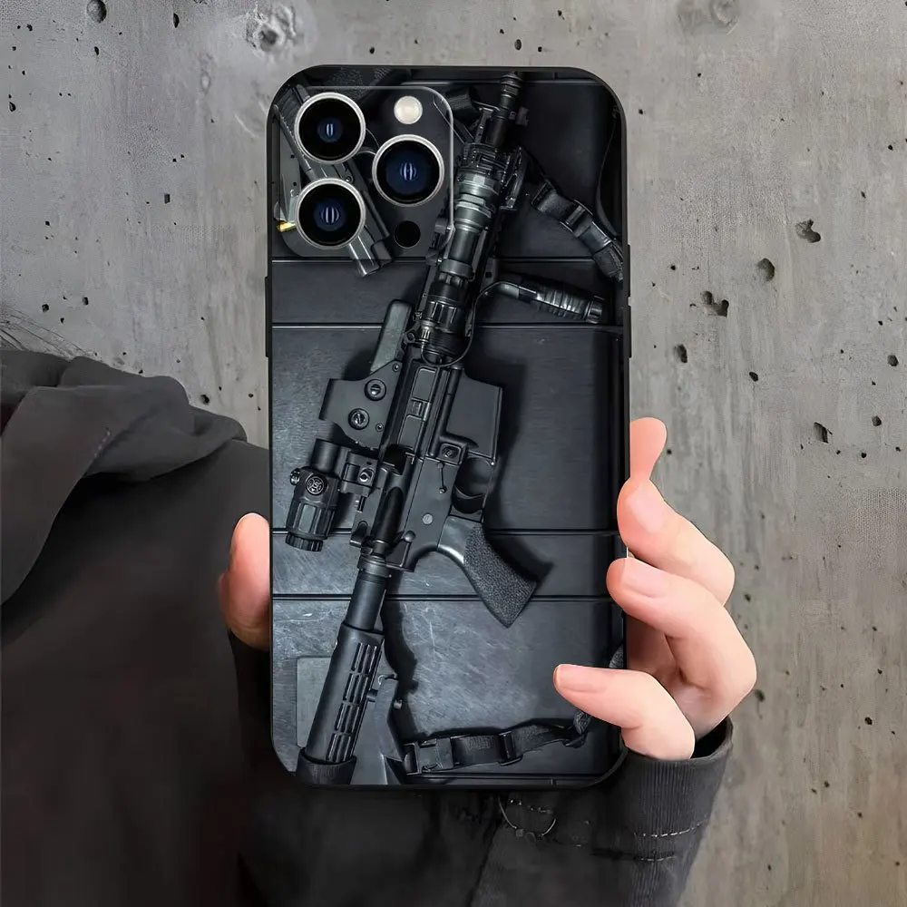 حافظة سوداء سميكة بسيطة لهاتف iPhone 16/15/14/13/12/11 Pro Max لأحدث اتجاهات الموضة. الغطاء الخلفي #3