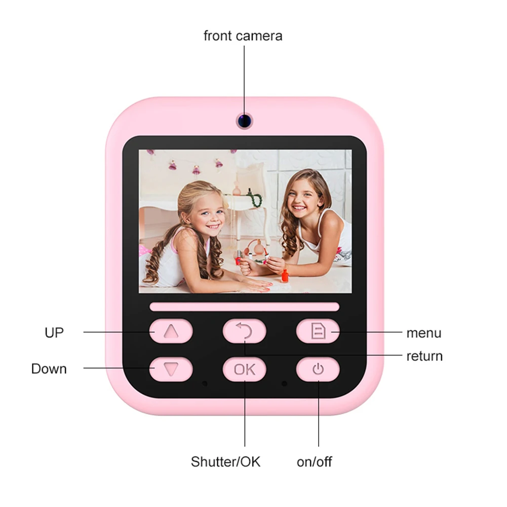 Digitale camera voor kinderen Instant Print-fotocamera 1080P HD Videorecorder met dubbele lens Mini thermische printer Educatieve verjaardagscadeaus