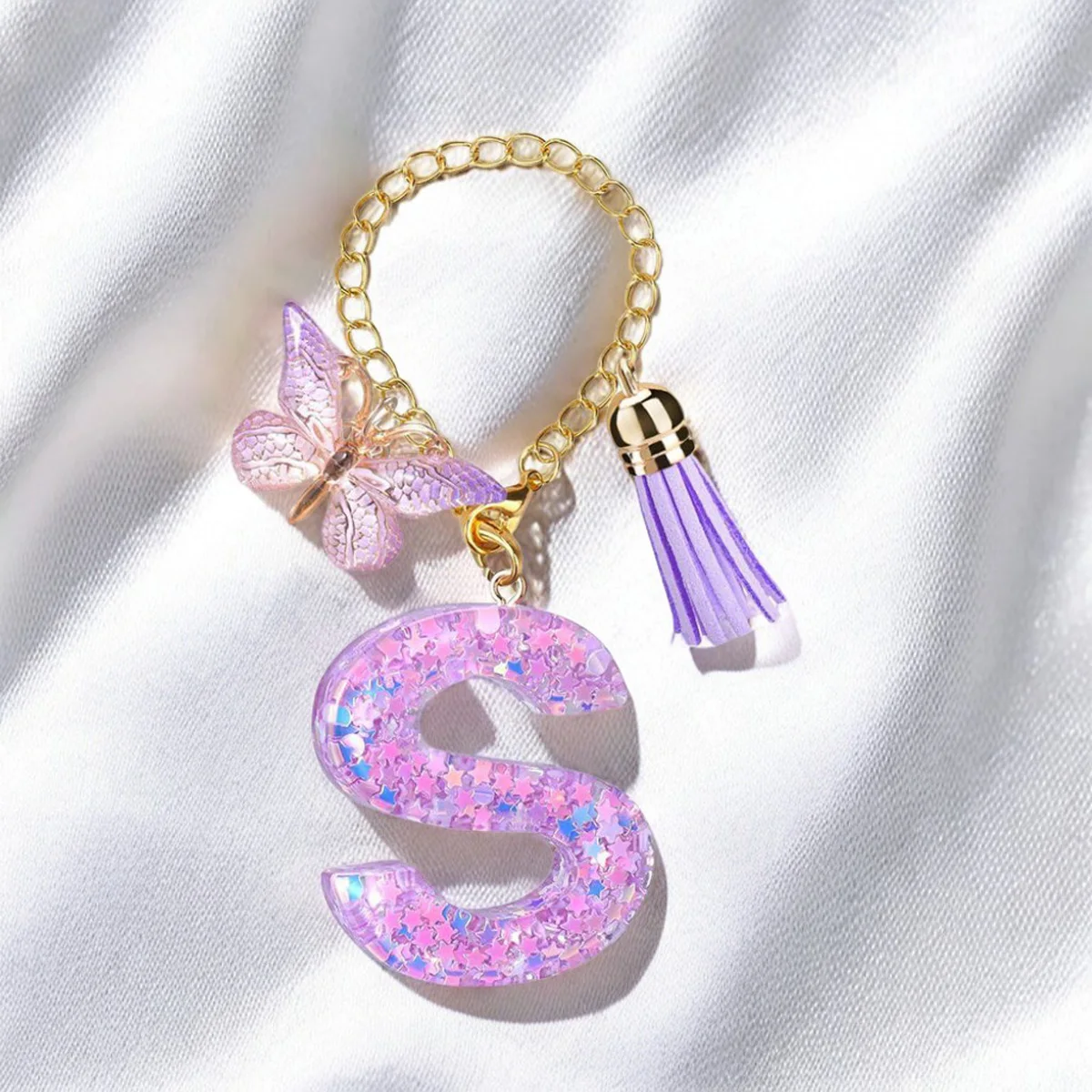 قطعة واحدة من سلسلة الأكواب الأرجوانية، ملحق زجاجة المياه، سلسلة مفاتيح بسلسلة كوب الحروف، سلسلة مفاتيح صغيرة لطيفة على ظهره، قلادة حقيبة #6