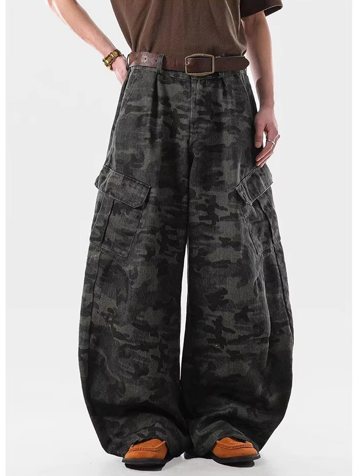 Damen Y2k Camouflage Cargo Jeans Harajuku Baggy Denim Hose Vintage Boyfriend Jeans Lange Hose Japanische 2000er Jahre Stil Kleidung