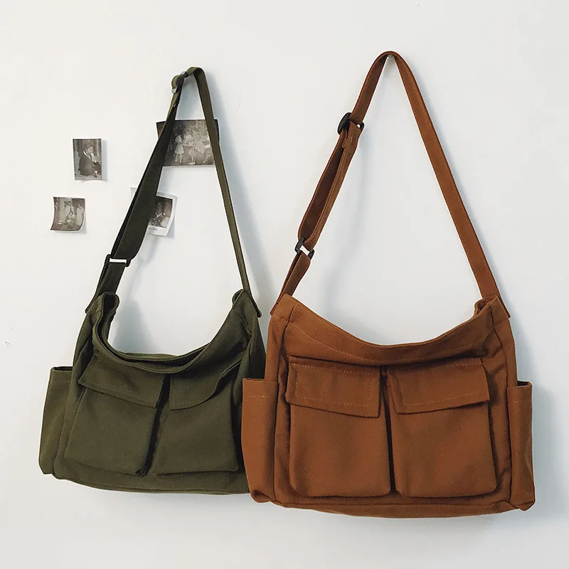 

Large Capacity Crossbody Bag for Women Shoulder Bag Canvas Versatile Tote Bag Simple Casual Travel Purse and Handbags Сумка Sac