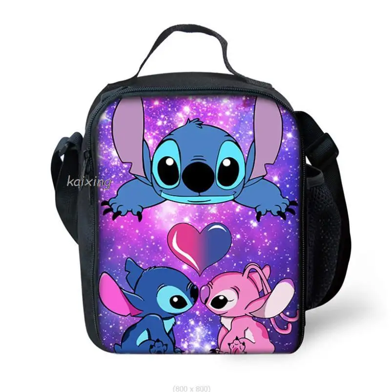 Hot Lilo And Stitch Women Insulated Lunch Bag Tote Thermos Cooler Food Pranzo Box for Kids Boy Girls Best Gift