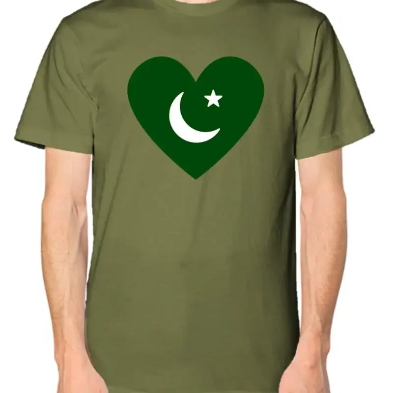 Love Heart Pakistan Flag T shirt Top