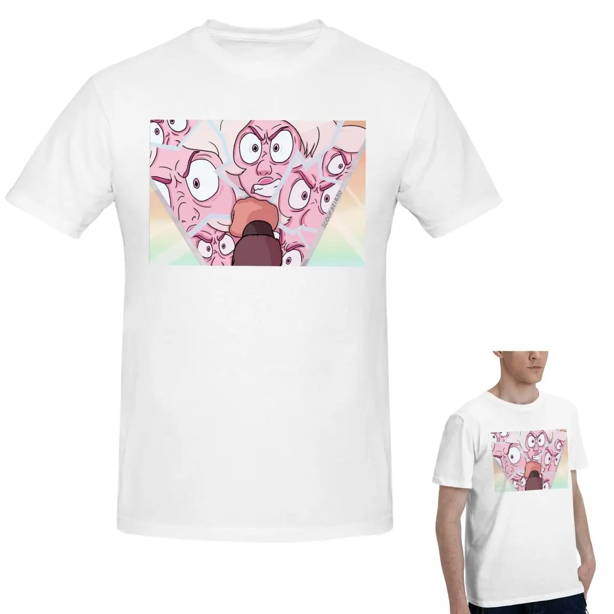 

100% хлопок, футболка Стивена с розовым бриллиантом, мужская забавная футболка большого размера, мужские летние рубашки с круглым вырезом, топы, S-6XL