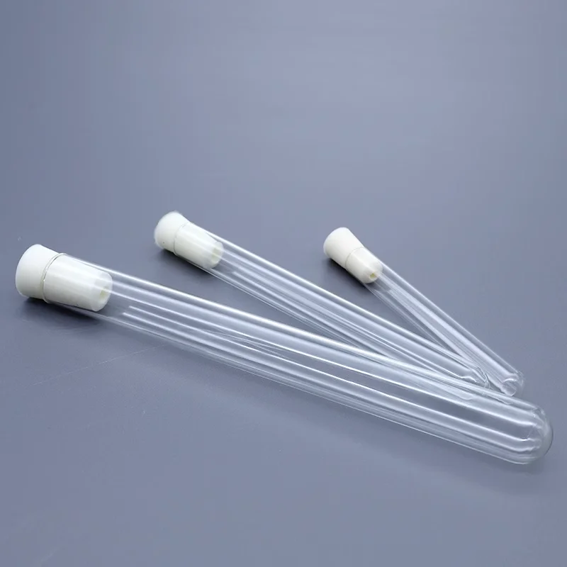 10PCS Glass test tube with thickened silicone stopper, high temperature resistant thickened flat round bottom test tube 10*100mm