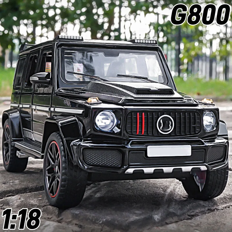 1:18 G800 SUV Alloy Off-Road Vehicles Diecast Metal Miniature Scale Model Car Sound＆Light Simulated Collection Children Toy Gift